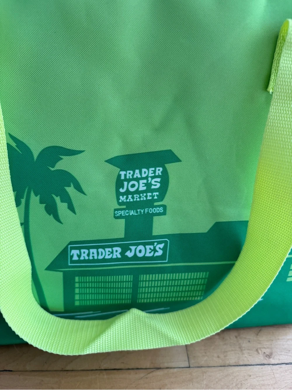 Trader Joe’s Large Insulated Cooler Tote Bag Lime Green Pasadena 1967